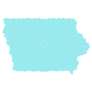 Iowa state map with Blue dots Sticker