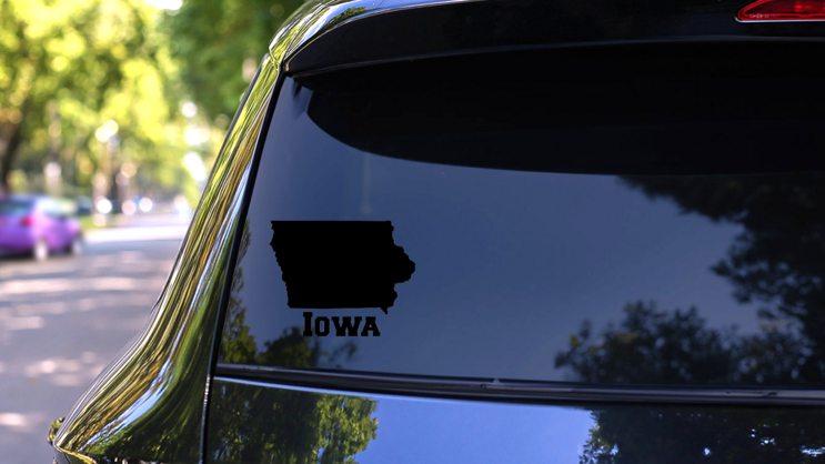 Iowa State Sticker on a Rear Car Window (New) example