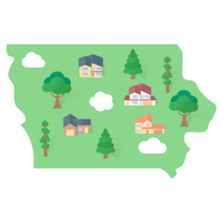 Iowa States Landmarks Sticker