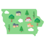 Iowa States Landmarks Sticker