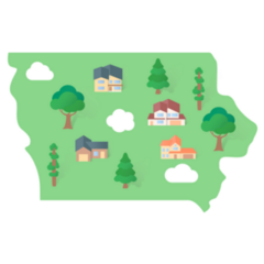 Iowa States Landmarks Sticker