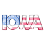 Iowa US Flag Lettering Sketch Sticker