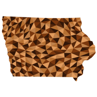 Iowa U.s. State Polygonal Map Sticker
