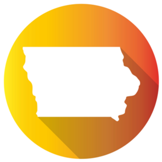 Iowa, Usa Gradient Map Icon Sticker