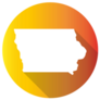 Iowa, Usa Gradient Map Icon Sticker