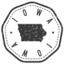 Iowa, Usa Map Stamp Retro Sticker