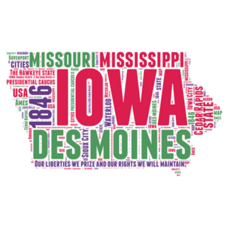 Iowa Usa State Map Lettering Sticker
