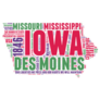 Iowa Usa State Map Lettering Sticker