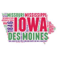 Iowa Usa State Map Lettering Sticker