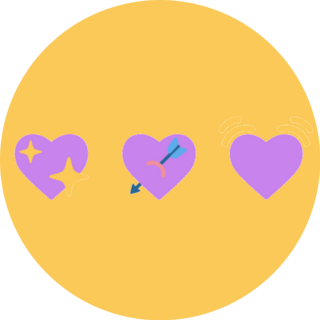 Iphone Shine Purple Hearts Emoji Icon Sticker