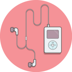 Ipod Audio Music Player With Headset 2000s Sticker