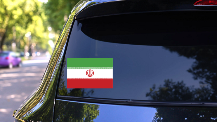 Iran Flag Sticker on a Rear Car Window (New) example