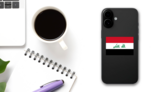 Iraq Country Sticker on a Phone (New) example