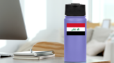 Iraq Country Sticker on a Water Bottle (New) example