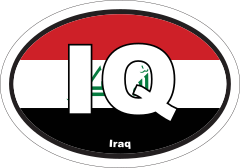 Iraq Flag Oval Sticker