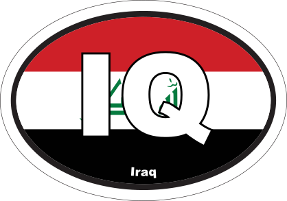 Iraq Flag Oval Sticker