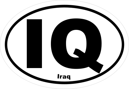 Iraq Iq Oval Sticker