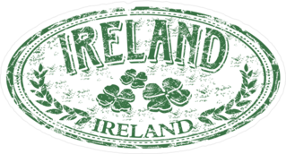Ireland Green Grunge Stamp Sticker