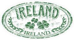 Ireland Green Grunge Stamp Sticker