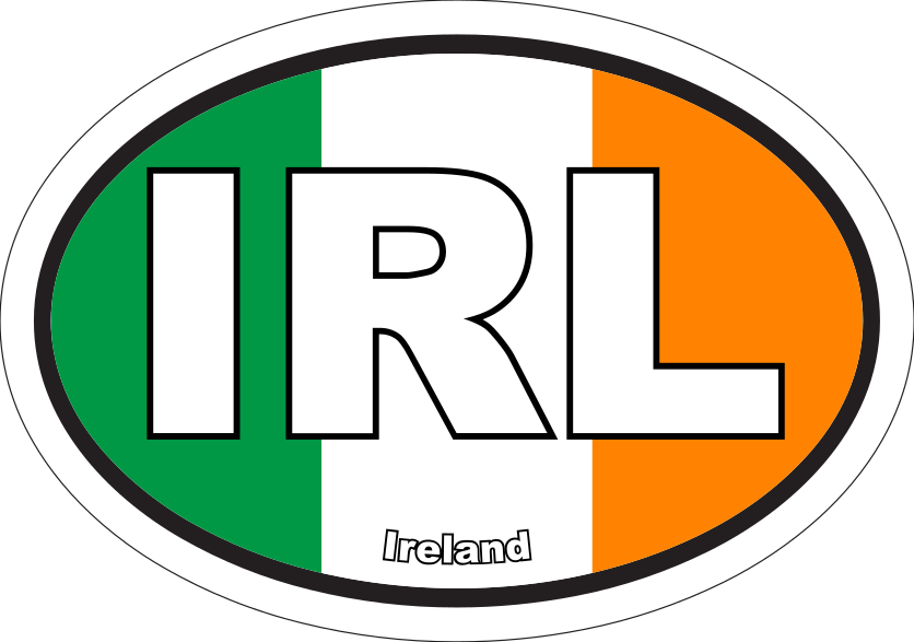Ireland Irl Flag Oval Sticker Shipped Fast & Free!