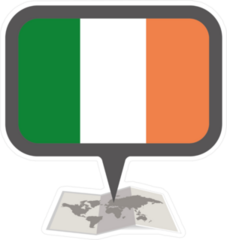 Ireland Map And Pointer Sticker