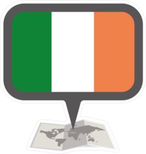 Ireland Map And Pointer Sticker