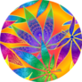Iridescent Versicolour Marijuana Leaves Sticker