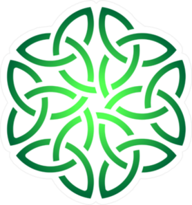 Irish Green Celtic Shamrock Knot In Circle Sticker