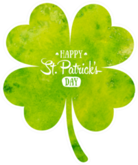 Irish Holiday Saint Patricks Day Watercolor Clover Sticker