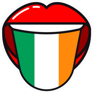 Irish Language Tongue With Flag Sticker