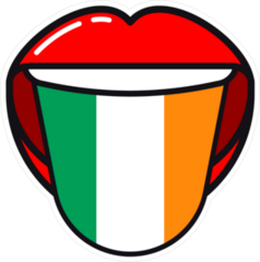 Irish Language Tongue With Flag Sticker