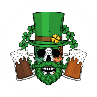 Irish Skull Beer Mugs Sticker