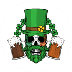 Irish Skull Beer Mugs Sticker