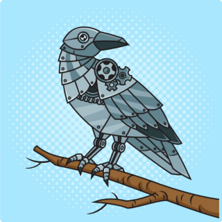 Iron Crow Robot Sticker