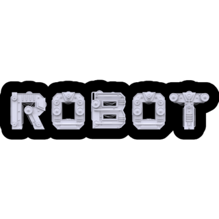 Iron Mechanical Word Robot Sticker