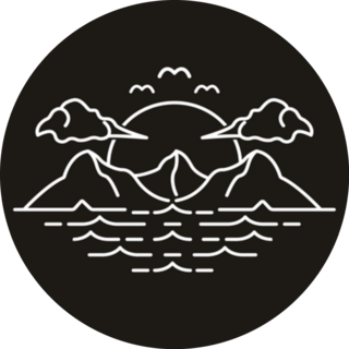 Island Paradise Hawaii Line Art Sticker 