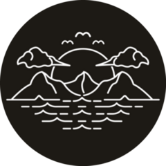 Island Paradise Hawaii Line Art Sticker 