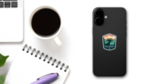 Isle Royale National Park Lake Sticker on a Phone (New) example