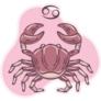 Isolated Cancer Zodiac Sign Sketch Crab Sticker