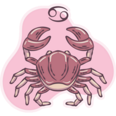 Isolated Cancer Zodiac Sign Sketch Crab Sticker
