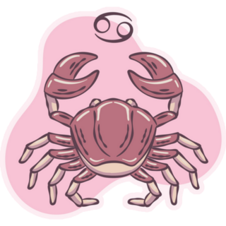 Isolated Cancer Zodiac Sign Sketch Crab Sticker