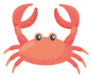 Isolated Crab Cartoon Sticker
