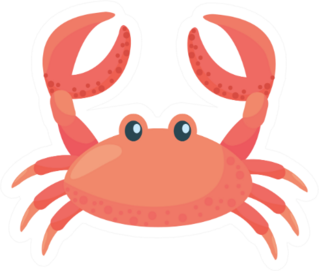 Isolated Crab Cartoon Sticker