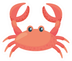 Isolated Crab Cartoon Sticker
