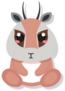 Isolated Cute Baby Antelope Sticker