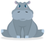 Isolated Cute Baby Hippo Cartoon Sticker
