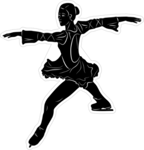 Isolated Figure Skater Sticker