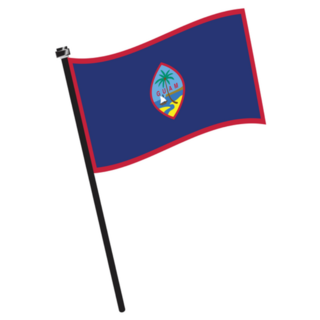 Isolated Flag Of Guam On A Pole Sticker