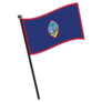 Isolated Flag Of Guam On A Pole Sticker