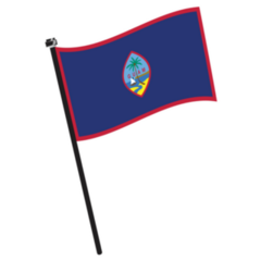 Isolated Flag Of Guam On A Pole Sticker